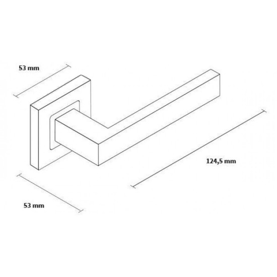 Interiérové kování - Klika CUBE Line - Nákres