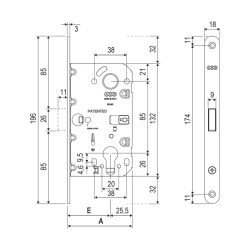 AGB - Set na otočné dveře WAVE - HR bez otvoru | BS - Černá matná AGB - Set na otočné dveře WAVE - HR bez otvoru | BS - Černá matná