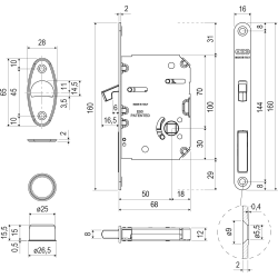AGB - Set na posuvné dveře WAVE - HR WC | WS - Bílá matná AGB - Set na posuvné dveře WAVE - HR WC | WS - Bílá matná
