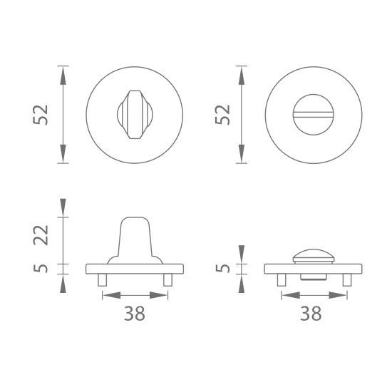 AS - ROZETA - R 5S BS - Černá matná