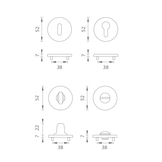 AS - ROZETA - R 7S BS - Černá matná