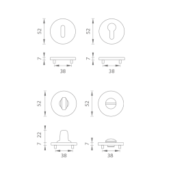 AS - ROZETA - R 7S | CUM PVD - Měď matná PVD AS - ROZETA - R 7S | CUM PVD - Měď matná PVD