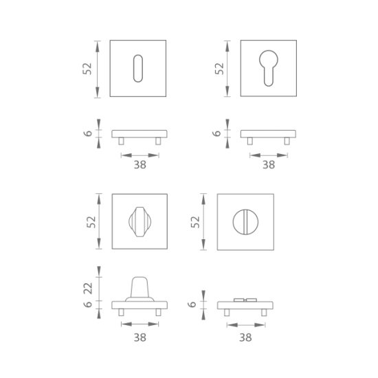 AT - ROZETA - HR 7S BS - Černá matná