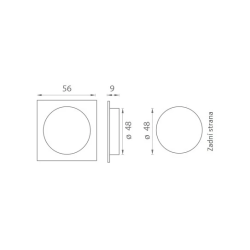 ATZ - Mušle hranatá bez otvoru 7504 - HR | BS - Černá matná
