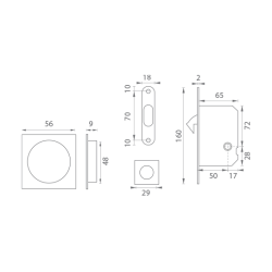 ATZ - Set na posuvné dveře hranatý 3911 WC | BS - Černá matná