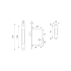 ATZ - Zámek na posuvné dveře 1171 WC | BS - Černá matná ATZ - Zámek na posuvné dveře 1171 WC | BS - Černá matná