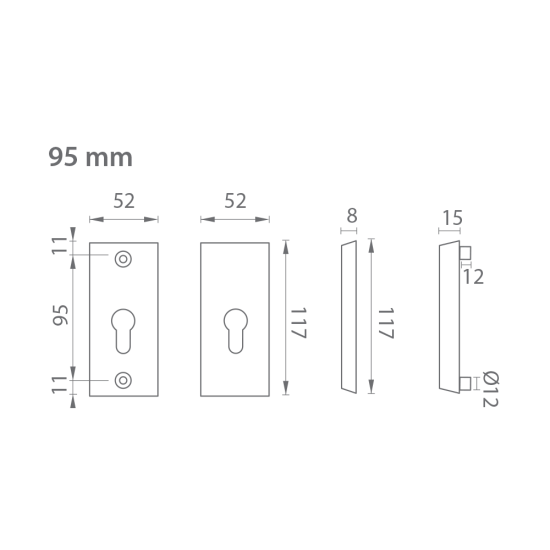 AXA - ROZETA ATLAS2 F6 - Inox elox