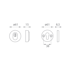 AXA - ROZETA PLUS | F6 - Inox elox