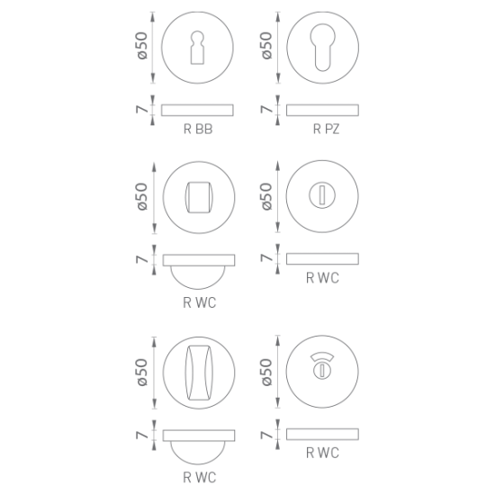 BA - ROZETA - R 50/7 F4 - Bronz elox