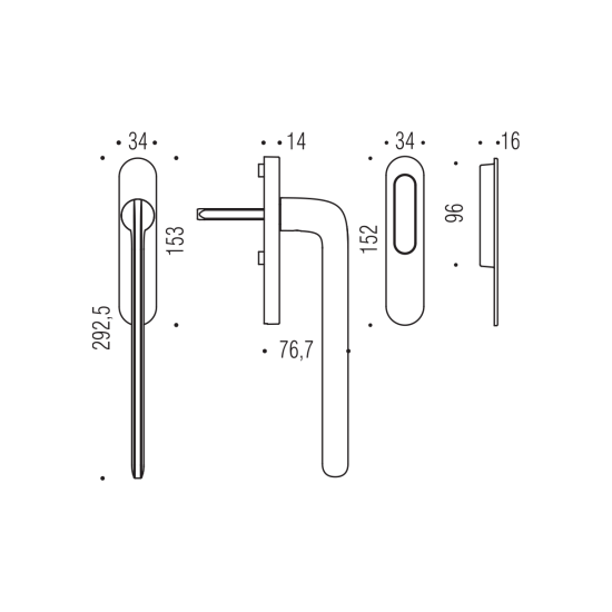 CB - HS PORTAL ID313 - klika/mušle | Zlatá matná (OM)