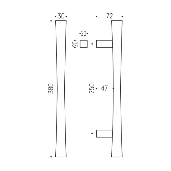CB - MADLO NOA - 380/250 | Chrom matný (CM)