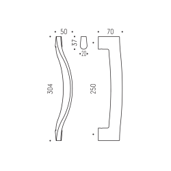 CB - MADLO SQUARE - 304/250 | Měď matná PVD (VM)