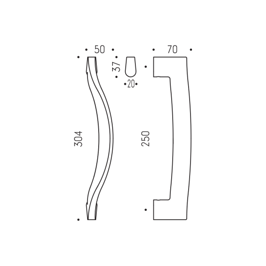 CB - MADLO SQUARE - 304/250 | Měď matná PVD (VM)