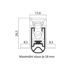 CO - 1800 XNS PRAHOVÁ VÝSUVNÁ LIŠTA
