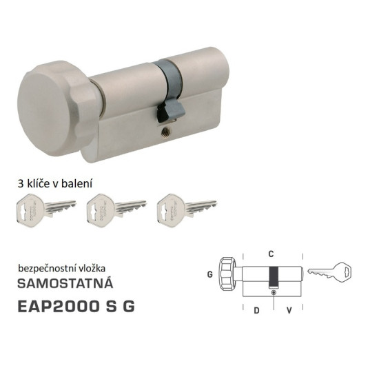 DK - EAP2000 S G - s knoflíkem NP - Nikl perla