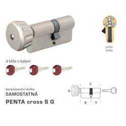 DK - PENTA cross S G - s knoflíkem | NP - Nikl perla DK - PENTA cross S G - s knoflíkem | NP - Nikl perla