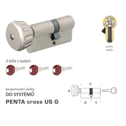 DK - PENTA cross US G - s knoflíkem | NP - Nikl perla DK - PENTA cross US G - s knoflíkem | NP - Nikl perla