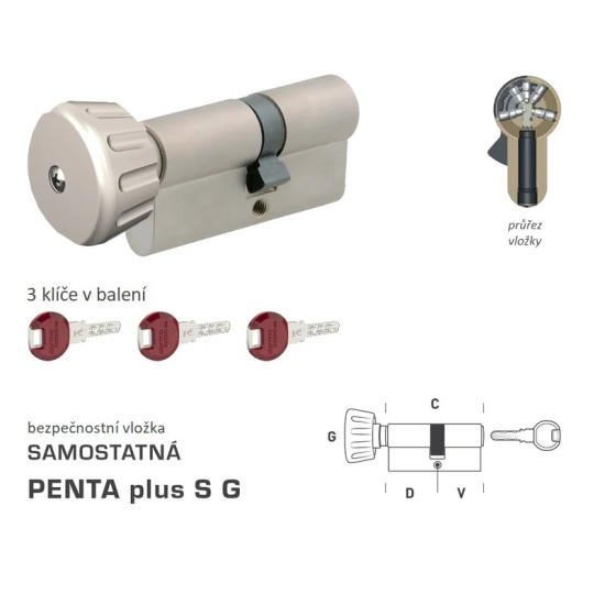 DK - PENTA plus S G - s knoflíkem NP - Nikl perla