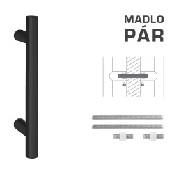 FT - MADLO kód K00 Ø 25 mm UN pár | BS - Černá matná