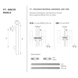 FT - MADLO kód K00 Ø 35 mm UN pár | BS - Černá matná