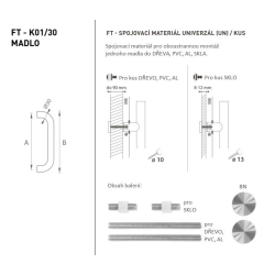 FT - MADLO kód K01 Ø 30 mm UN ks | BN - Broušená nerez