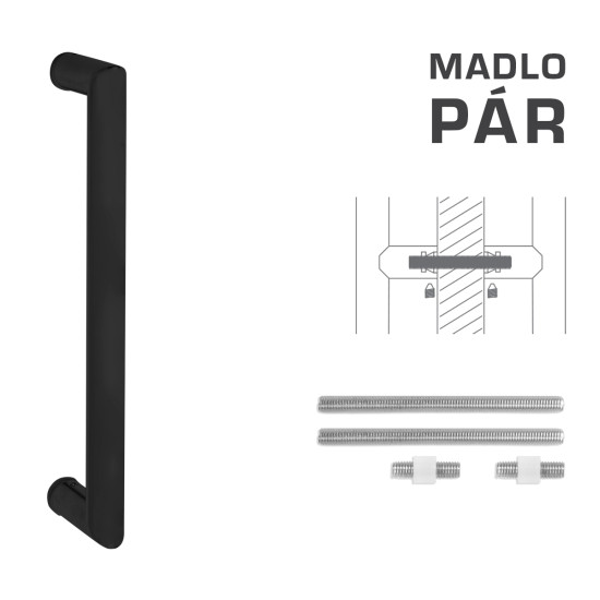 FT - MADLO kód K02 Ø 25 mm UN pár | BS - Černá matná