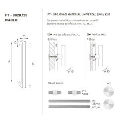 FT - MADLO kód K02K 25x25 mm UN ks | WS - Bílá matná FT - MADLO kód K02K 25x25 mm UN ks | WS - Bílá matná