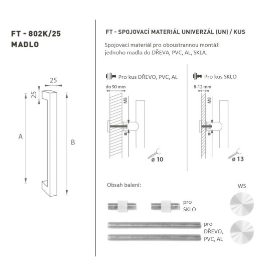 FT - MADLO kód K02K 25x25 mm UN ks | WS - Bílá matná