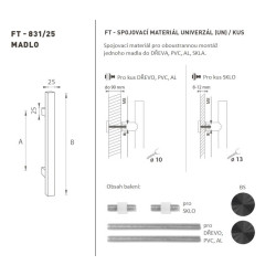 FT - MADLO kód K31 25x25 mm UN ks | BS - Černá matná FT - MADLO kód K31 25x25 mm UN ks | BS - Černá matná