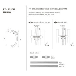 FT - MADLO kód K39 Ø 32 mm UN pár | WS - Bílá matná