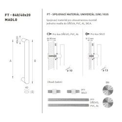 FT - MADLO kód K40 40x20 mm UN ks | BN - Broušená nerez