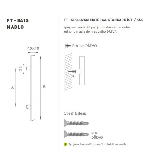 FT - MADLO kód K41S 40x10 mm ST ks | BN - Broušená nerez