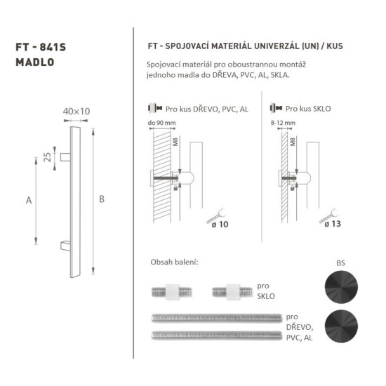 FT - MADLO kód K41S 40x10 mm UN ks | BS - Černá matná