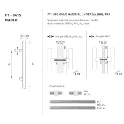 FT - MADLO kód K41S 40x10 mm UN pár | BS - Černá matná FT - MADLO kód K41S 40x10 mm UN pár | BS - Černá matná