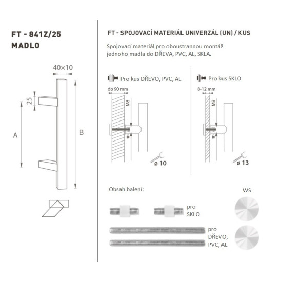 FT - MADLO kód K41Z 40x10 mm UN ks | WS - Bílá matná