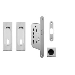 FT - Set na posuvné dveře hranatý - BB / D | OC - Chrom lesklý