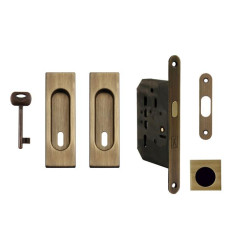 FT - Set na posuvné dveře hranatý - BB / D | OGS - Bronz česaný matný