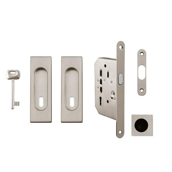 FT - Set na posuvné dveře hranatý - BB / D | ONSM - Nikl broušený matný