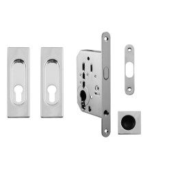 FT - Set na posuvné dveře hranatý - PZ / D | OC - Chrom lesklý