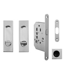 FT - Set na posuvné dveře hranatý - WC | OC - Chrom lesklý