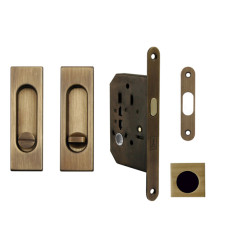 FT - Set na posuvné dveře hranatý - WC | OGS - Bronz česaný matný