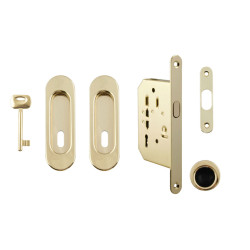 FT - Set na posuvné dveře oválný - BB / D | OLV - Mosaz leštěná lakovaná