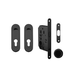 FT - Set na posuvné dveře oválný - PZ / D | BS - Černá matná