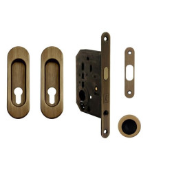 FT - Set na posuvné dveře oválný - PZ / D | OGS - Bronz česaný matný