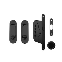 FT - Set na posuvné dveře oválný - WC | BS - Černá matná