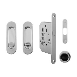 FT - Set na posuvné dveře oválný - WC | OC - Chrom lesklý