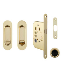 FT - Set na posuvné dveře oválný - WC | OLV - Mosaz leštěná lakovaná