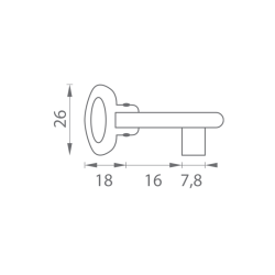 FT - Zalamovací klíč k zámku BB 60/50 - dlouhý | OLV - Mosaz leštěná lakovaná FT - Zalamovací klíč k zámku BB 60/50 - dlouhý | OLV - Mosaz leštěná lakovaná