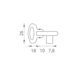 FT - Zalamovací klíč k zámku BB 60/50 - krátký | OGS - Bronz česaný matný FT - Zalamovací klíč k zámku BB 60/50 - krátký | OGS - Bronz česaný matný