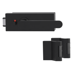 GK - PURISTO S - ZÁMEK na sklo s klikou AVUS - WC S2L (vč. závěsů) | Grafit černá (28)